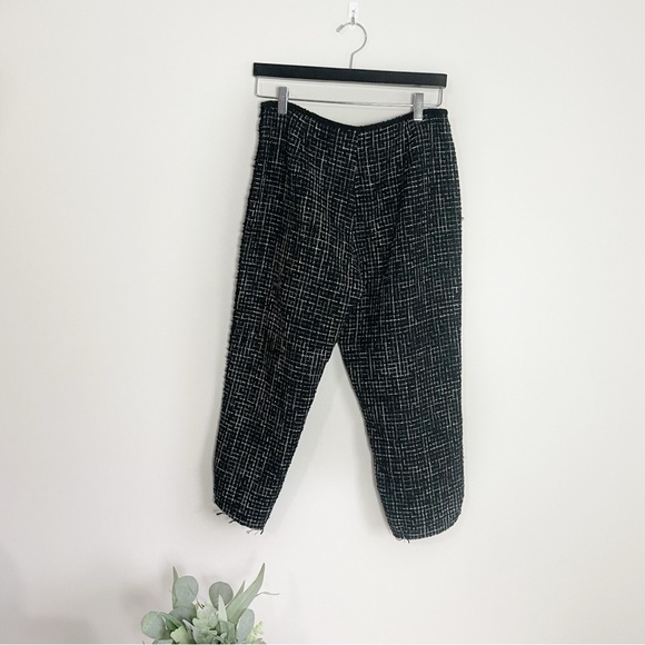 [Zara] Women's Black & White Boucle Knit High Waist Business Office Pants - Picture 7 of 8